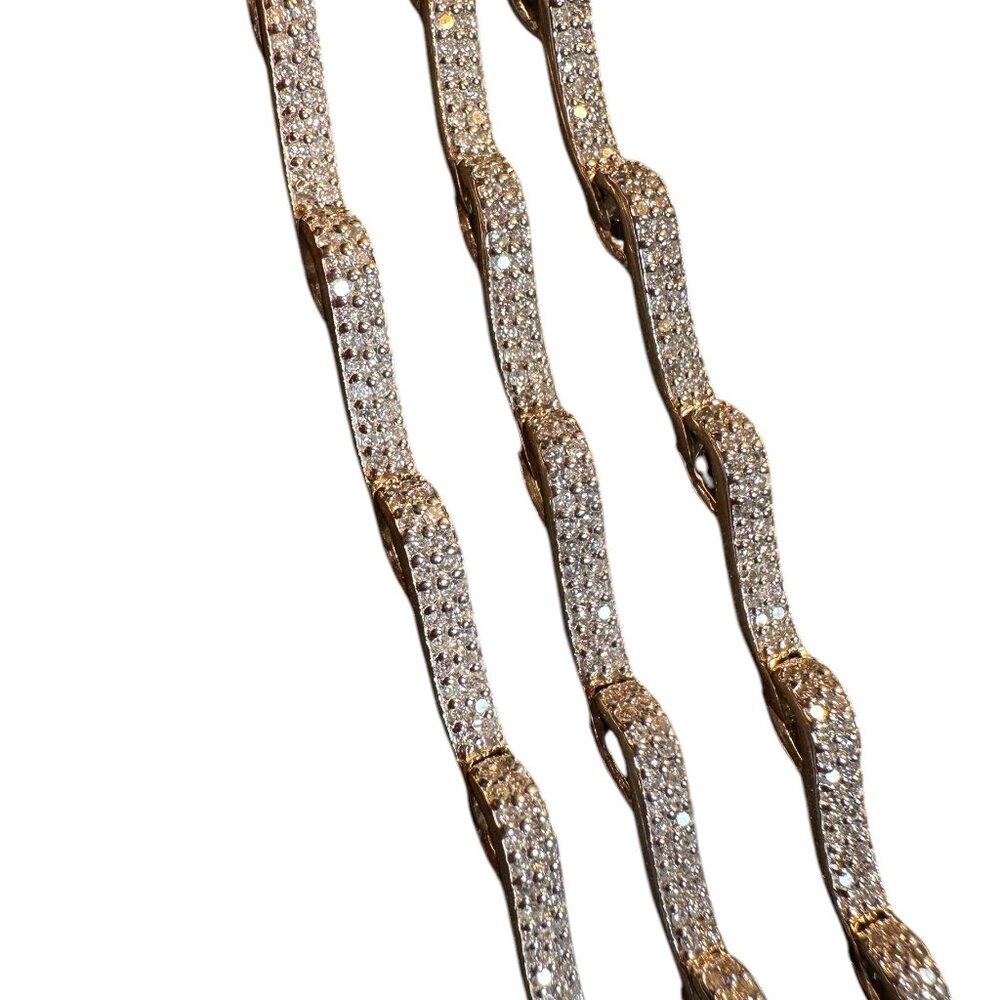 Set of 3 14kt White gold and Diamond Tennis bracelets